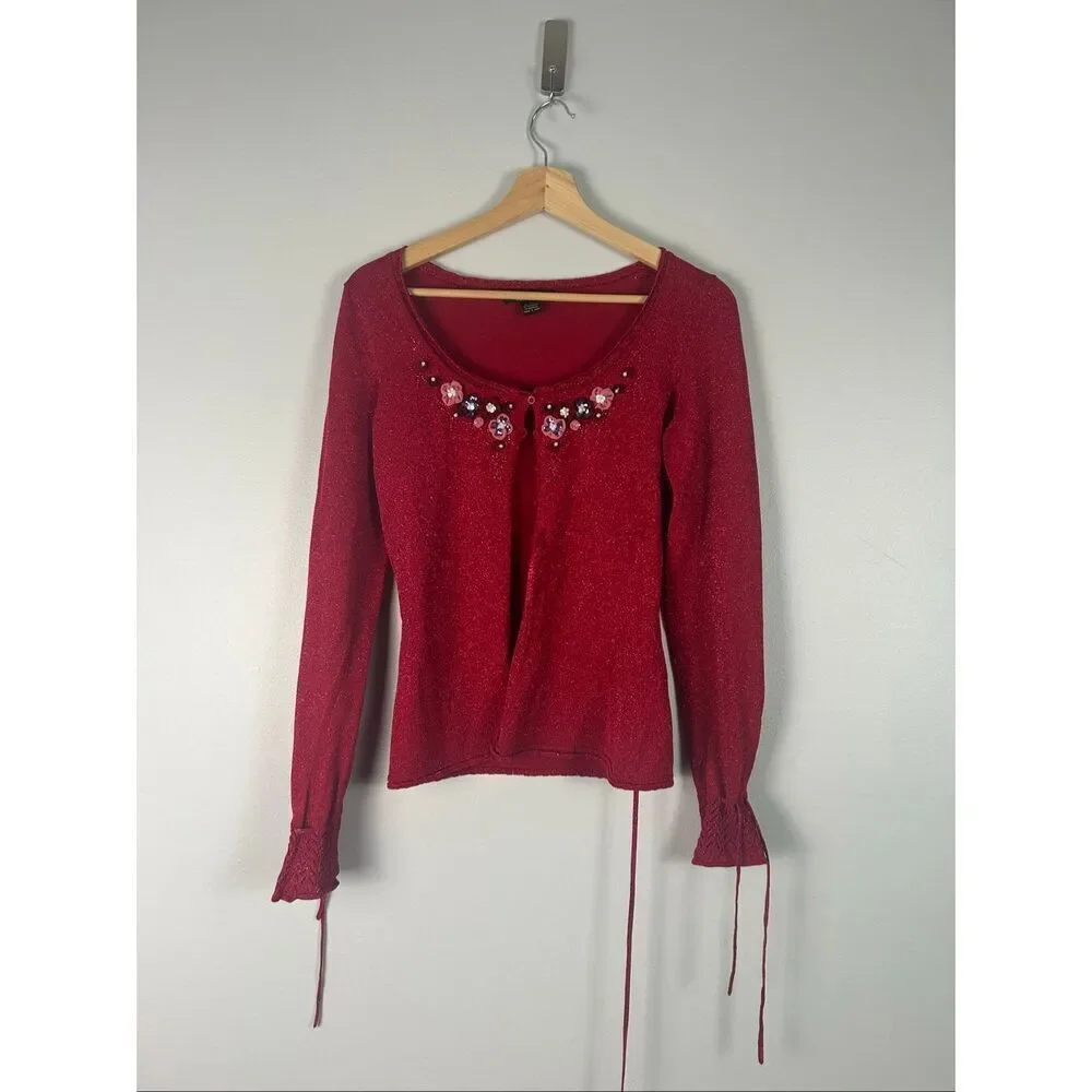 Vintage Y2K Betsey Johnson Button Front Cardigan Sweater